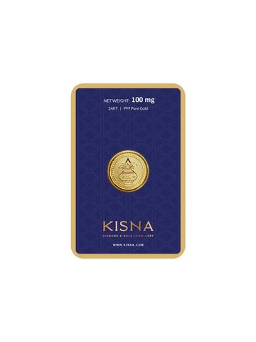 KISNA DIAMOND AND GOLD JEWELLERY Kalash Patterened 24KT (999) Gold Coin-