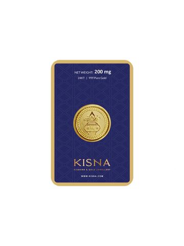 KISNA DIAMOND AND GOLD JEWELLERY Kalash Patterened 24KT (999) Gold Coin-