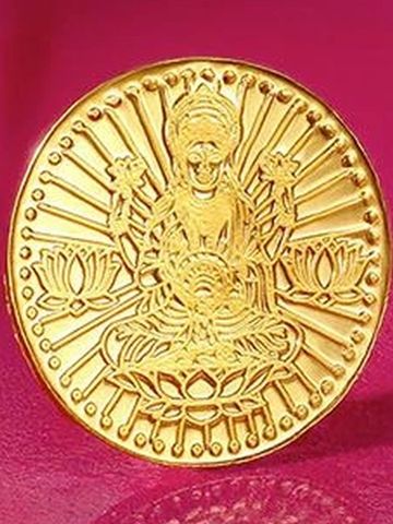 Mia by Tanishq 24k (999.9) 1gm Prosperous Lakshmi Yellow Gold Coin