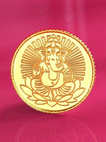Mia by Tanishq 24KT Divine Ganesh Gold Coin- 2g