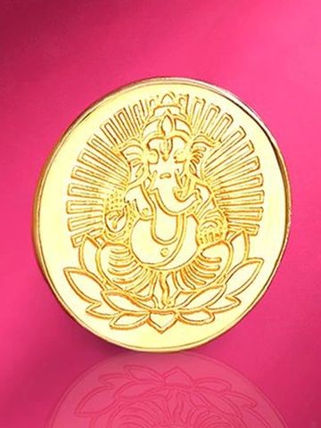Mia by Tanishq 24KT Divine Ganesh Gold Coin- 1g