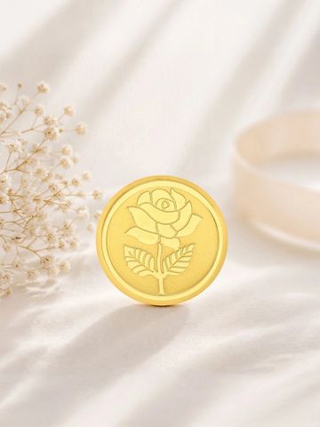 Malabar Gold & Diamonds Rose 999 Purity 24KT Gold Coin - 3g