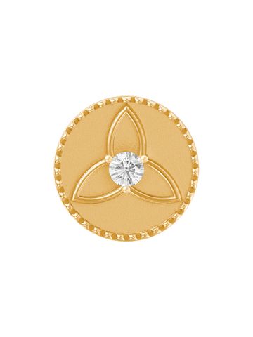 Divine Solitaires 0.18ct Diamond Studded 22kt Gold Coin 3gm