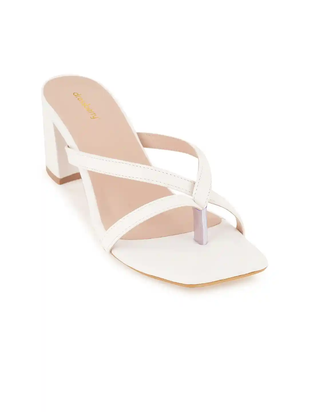 Buy DressBerry White Strappy Open Toe Block Heels Heels for