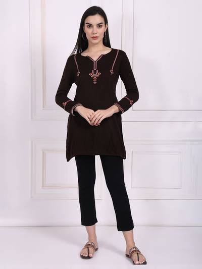 Women Floral Embroidered Tunic