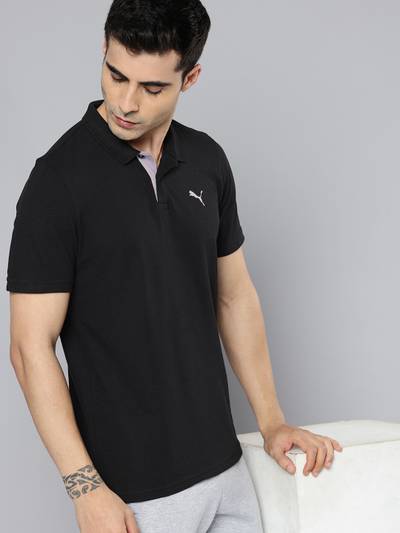 Puma White Cotton Slim Fit Polo T-Shirt