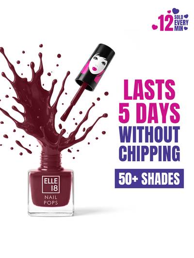 ELLE 18 Nail Pops Long Lasting Nail Polish Quick Dry Formula For Glossy Finish 5ml - 125