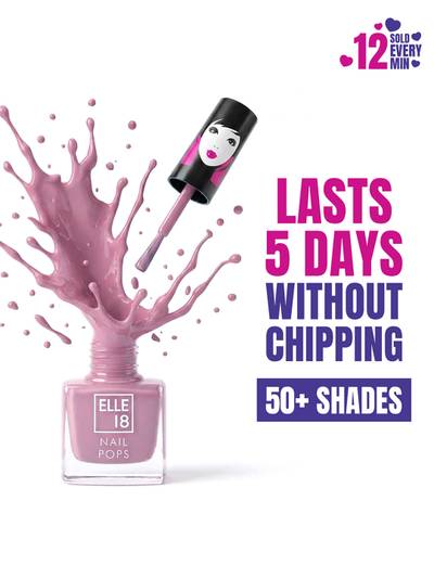 ELLE 18 Nail Pops Long Lasting Nail Polish Quick Dry Formula For Glossy Finish 5ml - 28