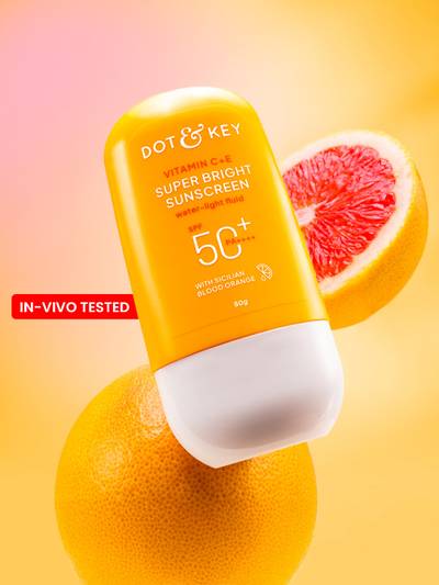 DOT & KEY Vitamin C+E Super Bright Sunscreen In-Vivo Tested SPF 50+ PA++++ Boosts Glow 80g