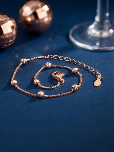 GIVA Women Silver Rose Gold-Plated Wraparound Bracelet