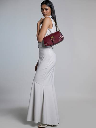 Sylvie Wine Shoulder Bag For Party & Everyday Use
