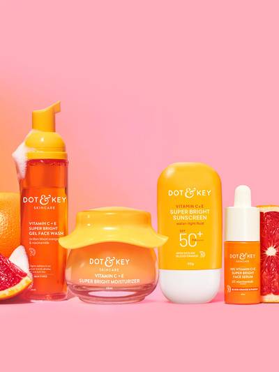 Vitamin C+E Super Bright Sunscreen Spf 50 Pa+++ - 50g & Dot & Key Vitamin C + E Super Bright Gel Face Wash | For Normal Skin | Skin Care Combo | For Women & Men