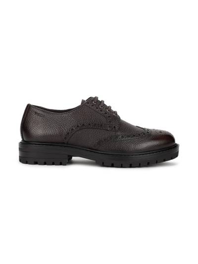 Woods Men Textured Leather Round Toe Lace-Ups Formal Oxford Shoes