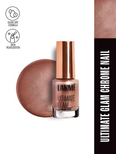 Lakme Ultimate Glam Quick Dry Chrome Metallic Finish Nail Polish 6ml - CH1 Copper