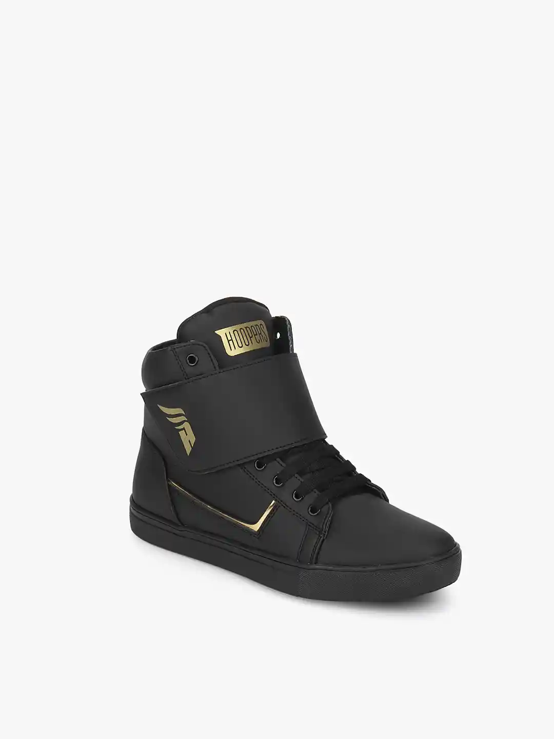 Buy Hoopers Men Black Solid Mid-Top Sneakers Casual Shoes for