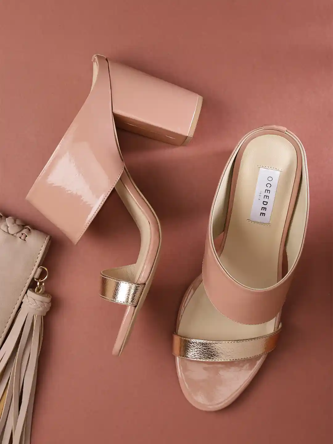 Madden Golden Heels Myntra OCEEDEE Women Rose Gold-Toned Dusty