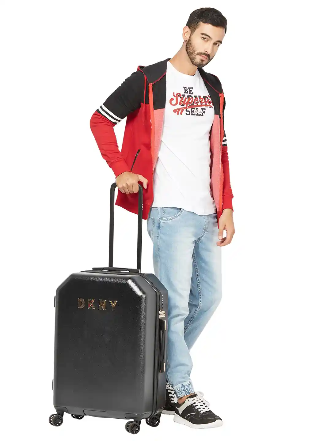 Buy DKNY Black Allore Range Medium Trolley Bag Trolley Bag for