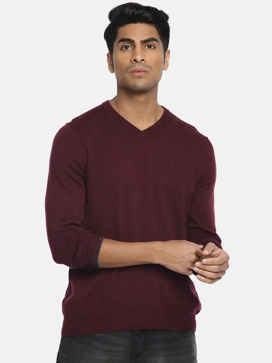 Buy Calvin Klein Jeans Men Maroon Solid Sweater Sweaters for Men