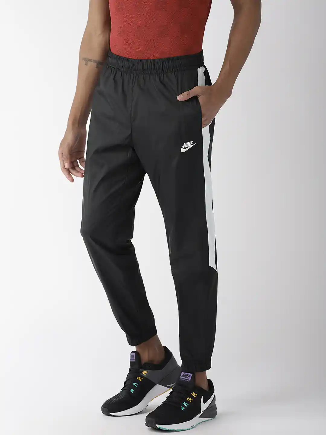 Buy Nike Men Black Loose Fit AS NSW CE CF CRE TK Solid Track Pants