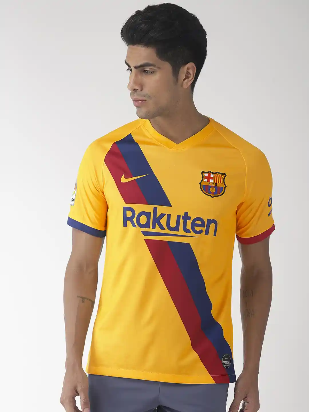 Buy Nike Men Yellow Printed Standard Fit FCB BRT STAD Dri-FIT