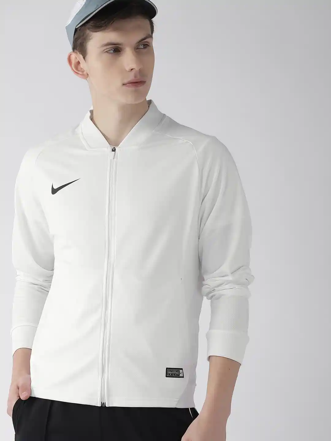 Buy Nike Men White Solid AS TS CRKT K FZ DRY-FIT Sporty Jacket