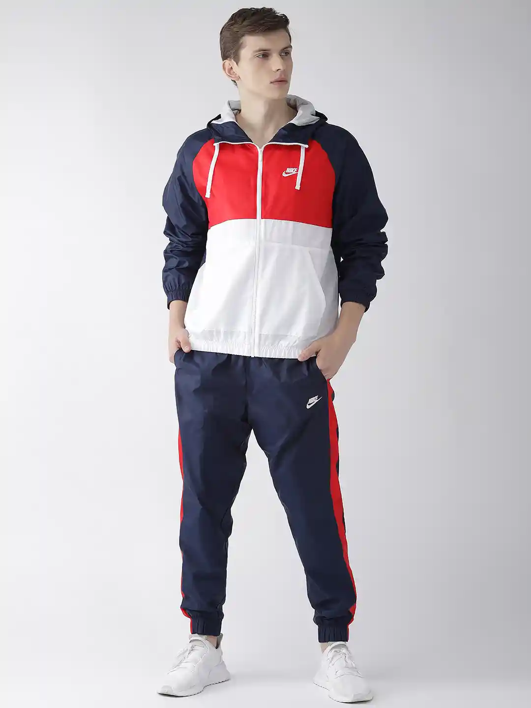 Buy Nike Sportswear Men Navy Red Colourblocked AS M NSW CE TRK