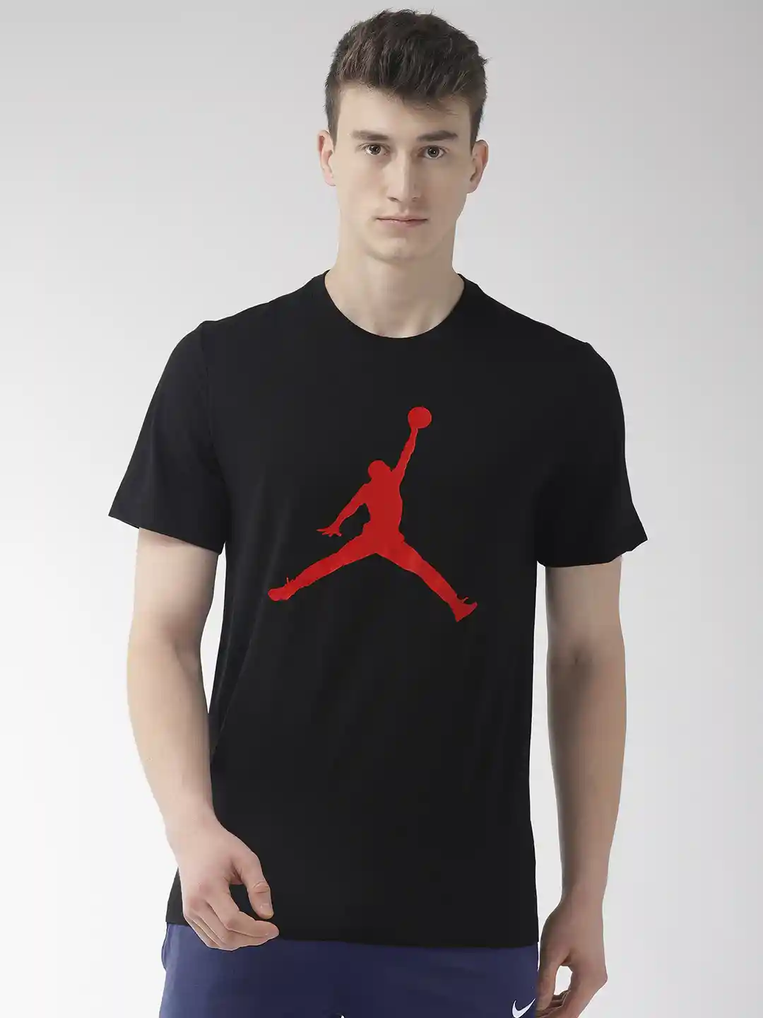 Buy Nike Men Black Printed Standard Fit Jordan Jumpman Pure Cotton