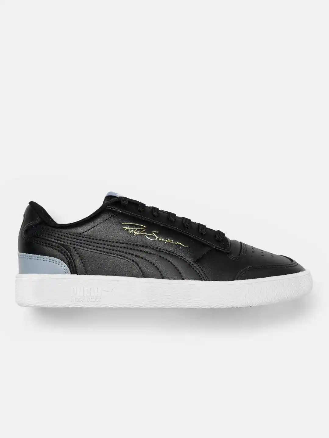 Buy Puma Men Black Perforated Ralph Sampson Lo Leather Sneakers - Main Image