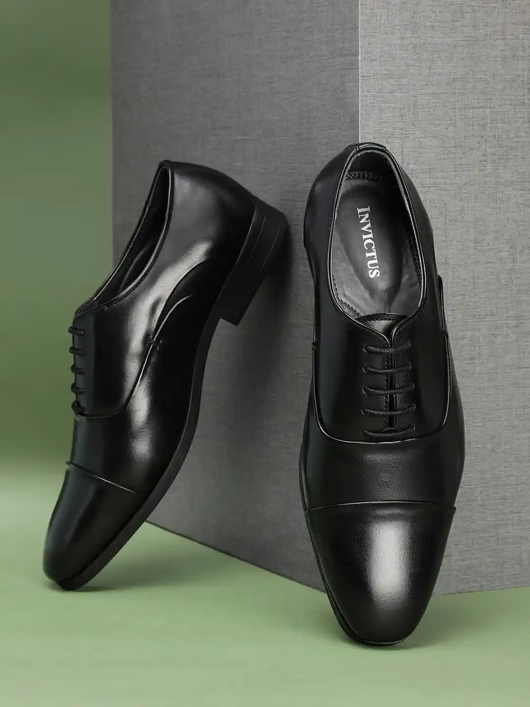 INVICTUS Men Black Formal Oxford Shoes