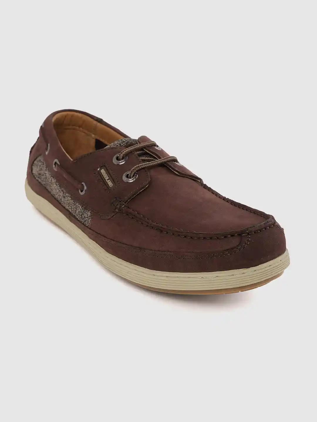 Buy Woodland Men Coffee Brown Solid Nubuck Boat Shoes Casual - Main Image
