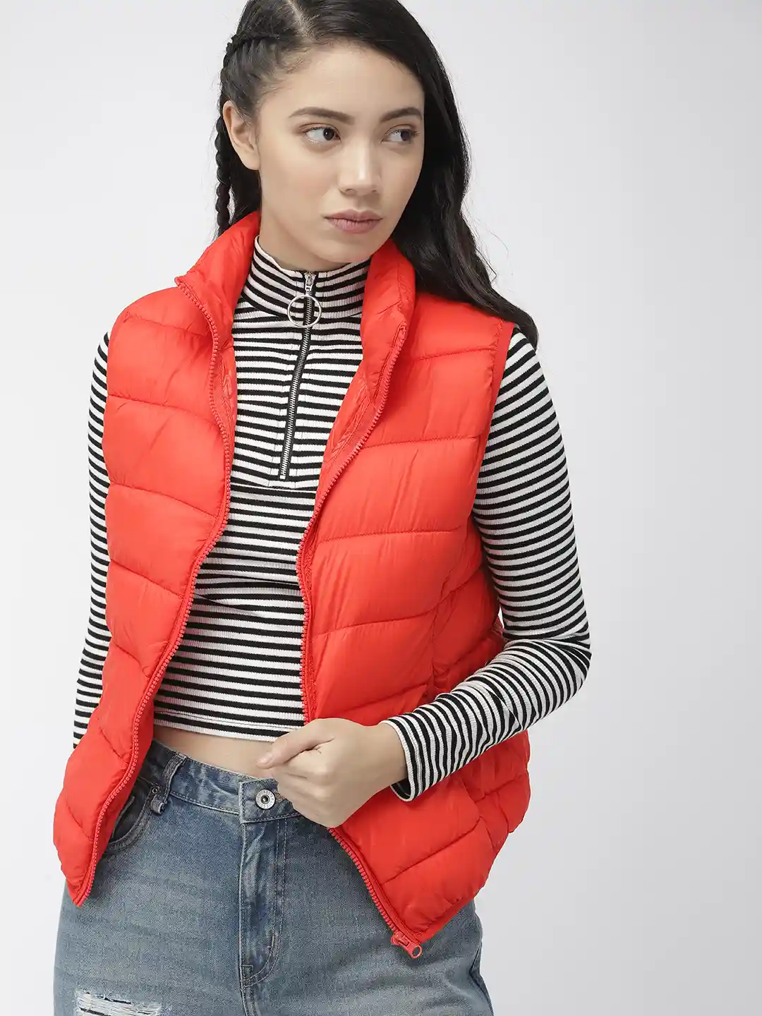 Sleeveless Puffer Coat Orange Buy Orange Jackets Coats For Men By