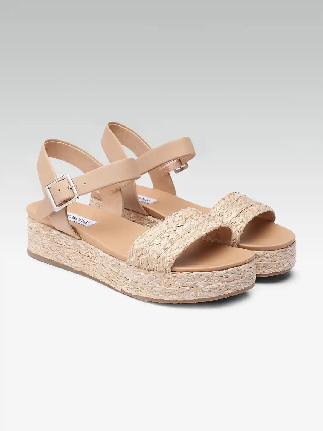 Buy Steve Madden Women Beige Woven Design Sandals Heels for