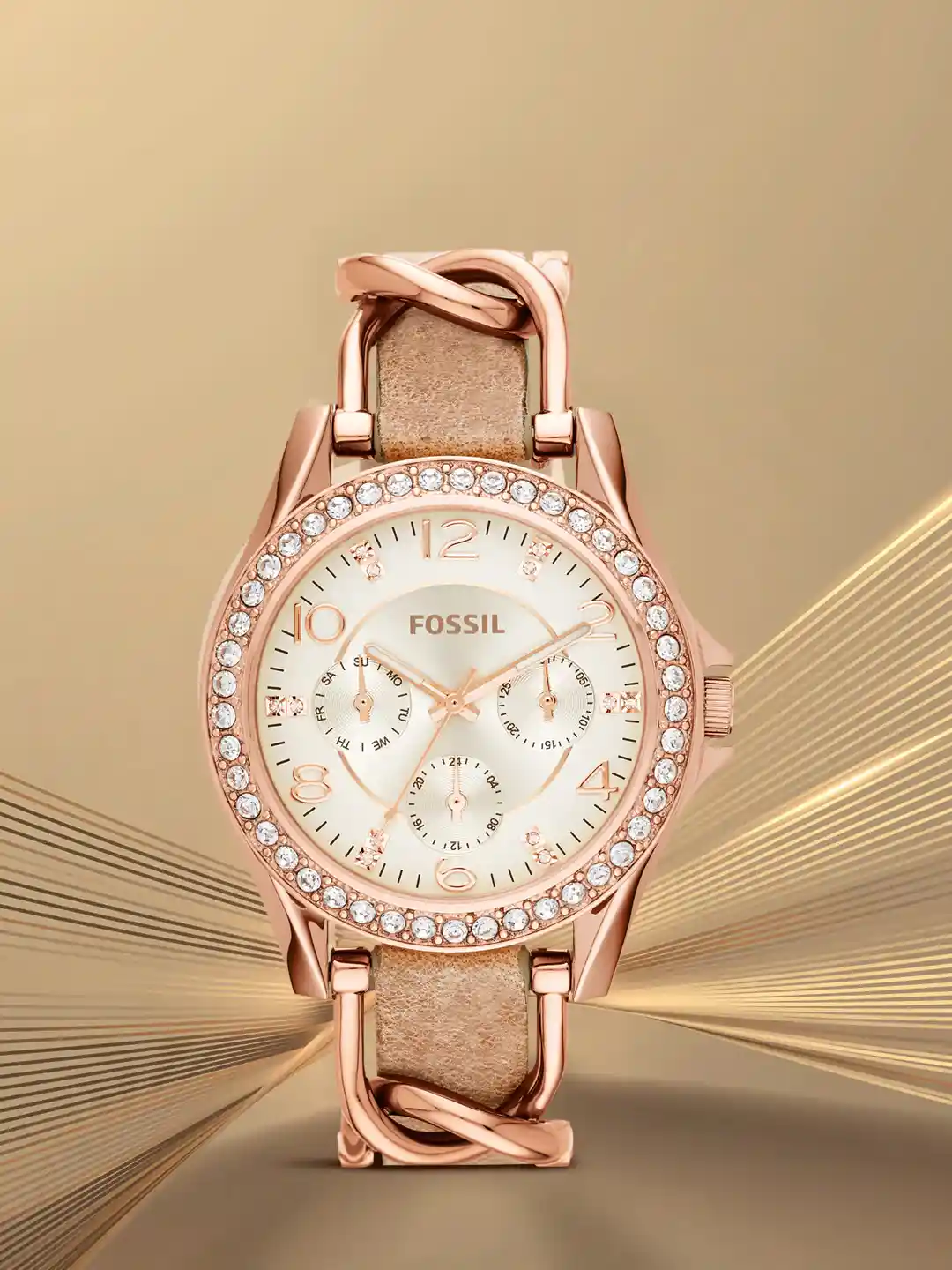 Fossil Women Off-White Dial Watch ES3466