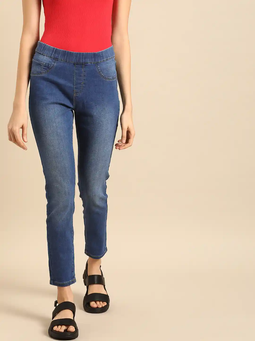 DressBerry Women Blue Super Skinny Fit Jeggings