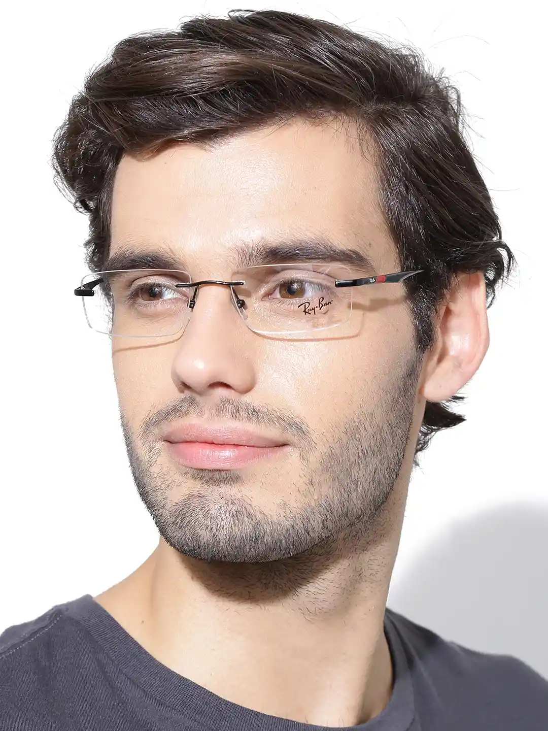 Buy Ray-Ban Men Rectangle Black Frames 0RX6266I250953 Frames