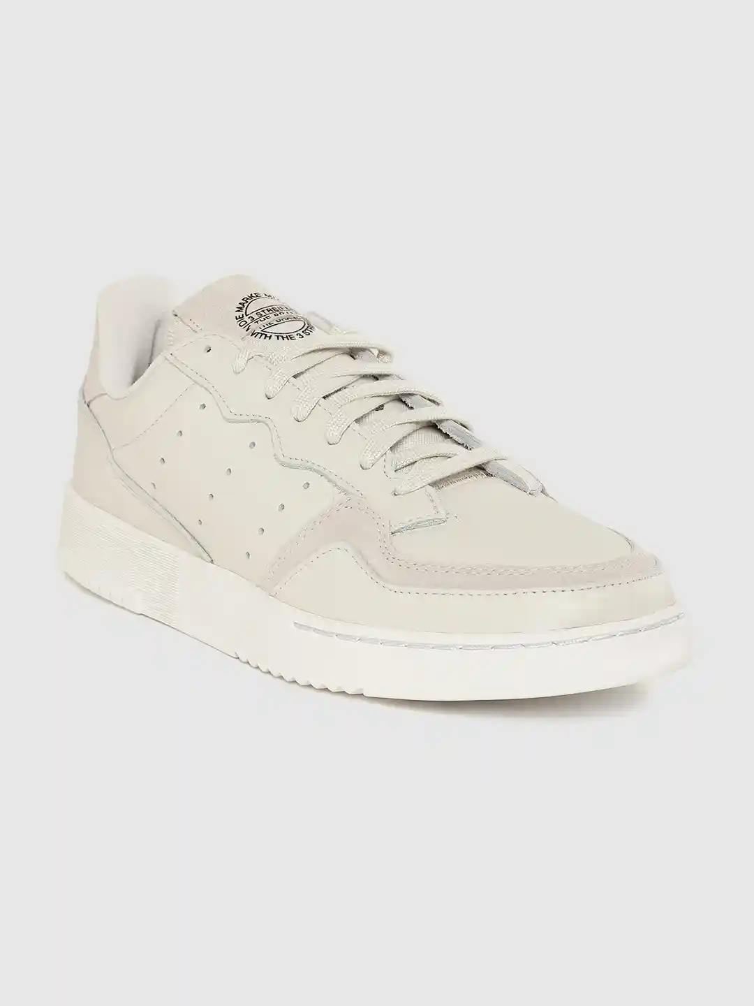 Buy ADIDAS Originals Men Off-White Solid Leather Supercourt
