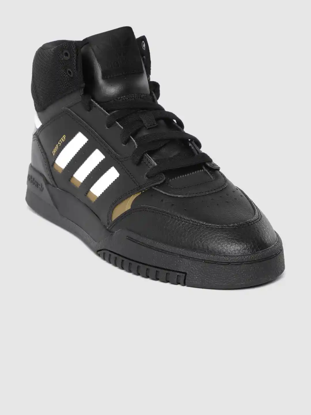 Buy ADIDAS Originals Men Black Drop Step Leather Mid-Top Sneakers