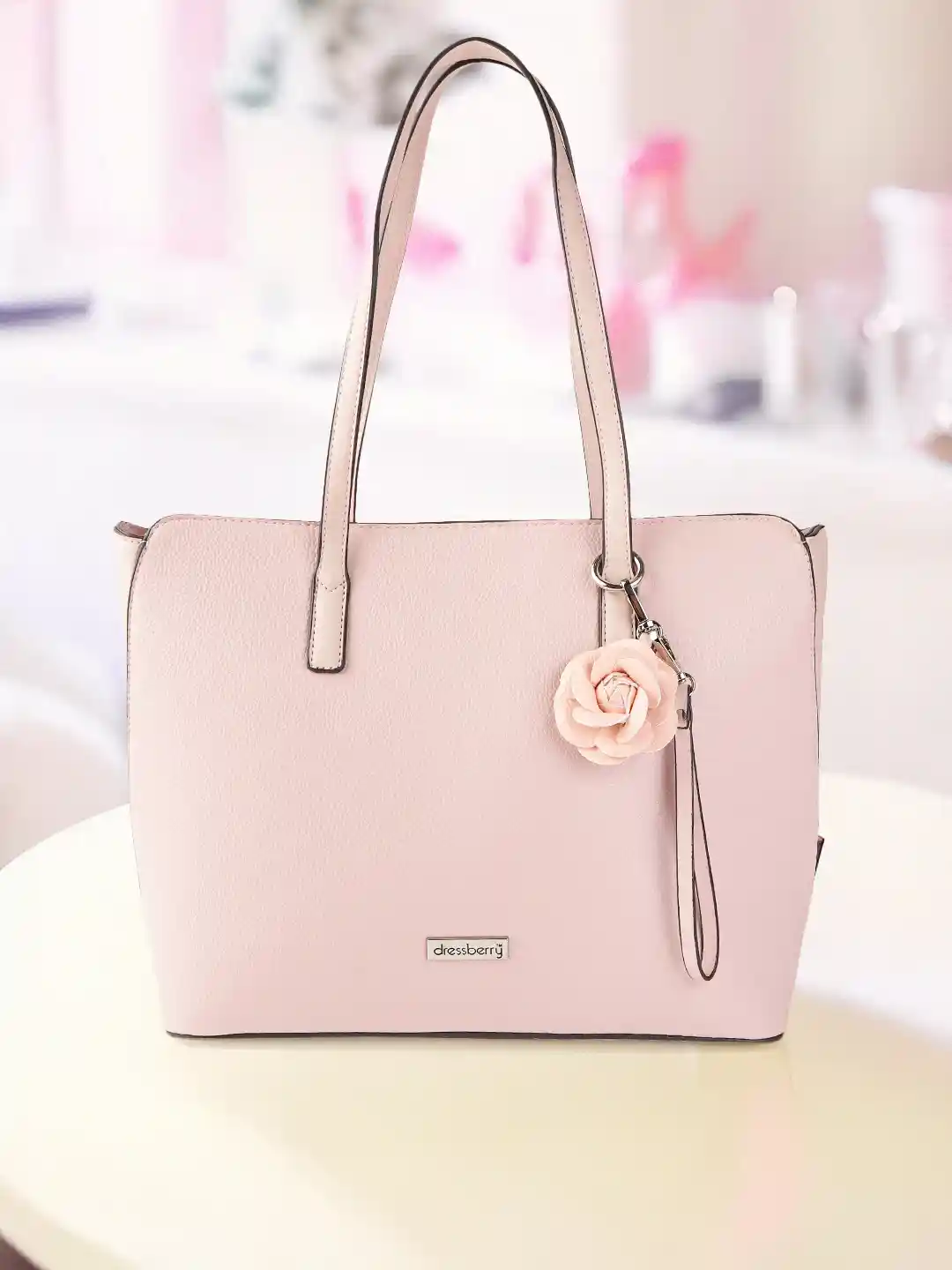 DressBerry Pink Solid Shoulder Bag