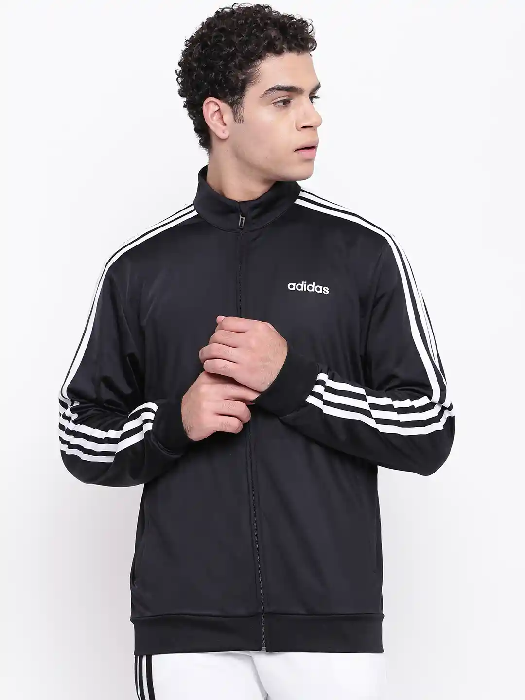 Buy ADIDAS Men Black Solid E Stripes Tricot Training Track