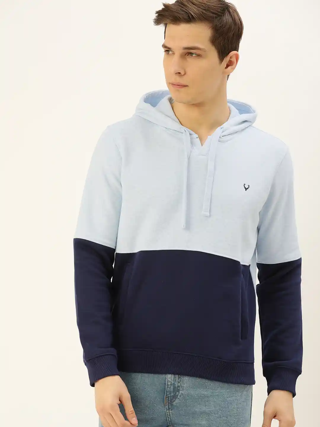 Buy Allen Solly Sport Men Navy Blue Sea Green Colourblocked