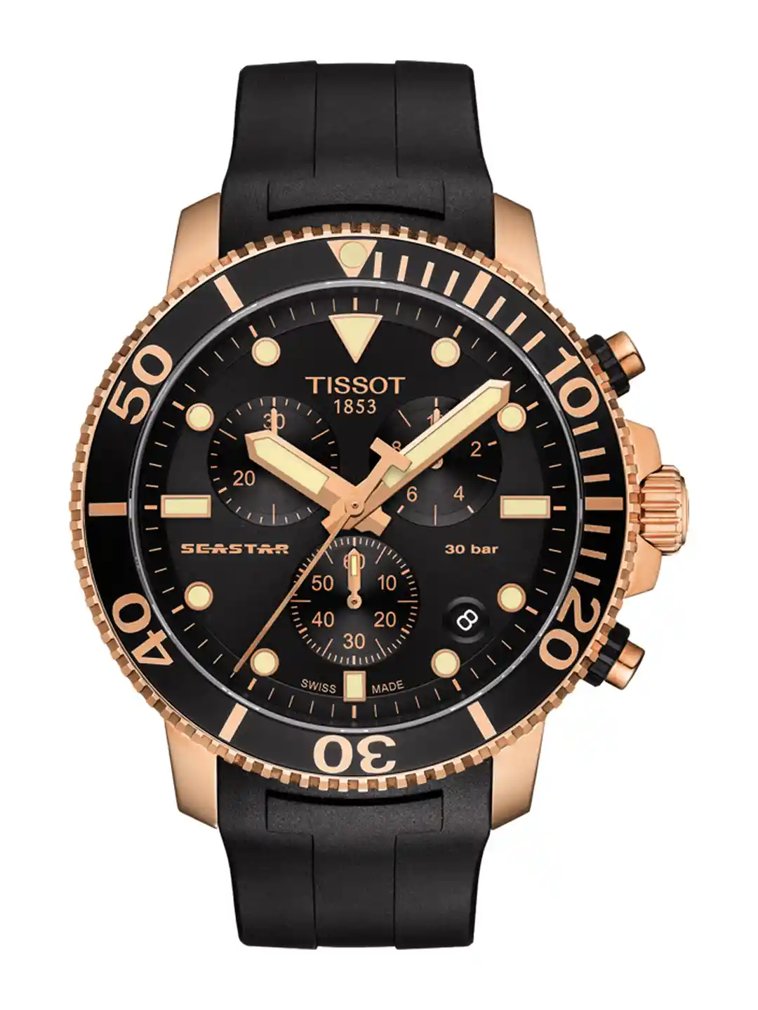 Buy TISSOT Men Black Seastar 1000 Chronograph Swiss Analogue Watch