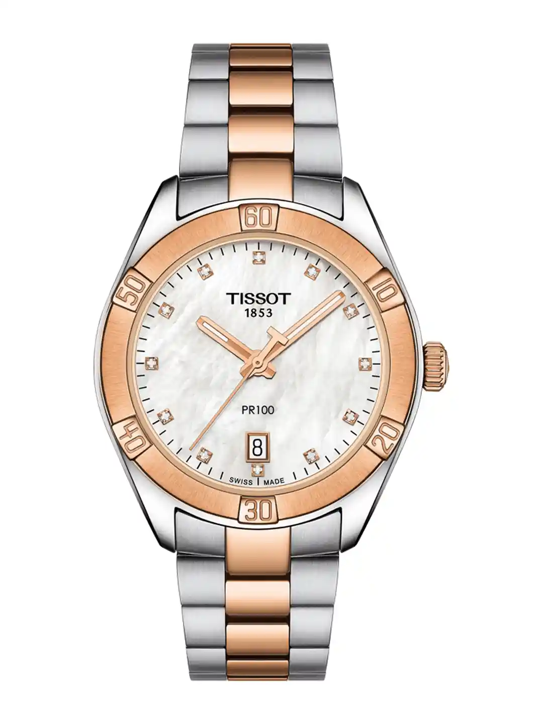 Buy TISSOT Women White PR 100 Sport Chic Swiss Mother of Pearl - Main Image