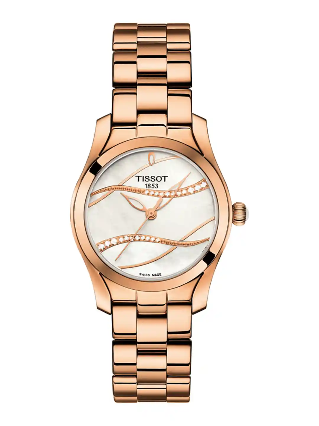 Buy TISSOT Women White T-Wave Mother of Pearl Diamond Studded