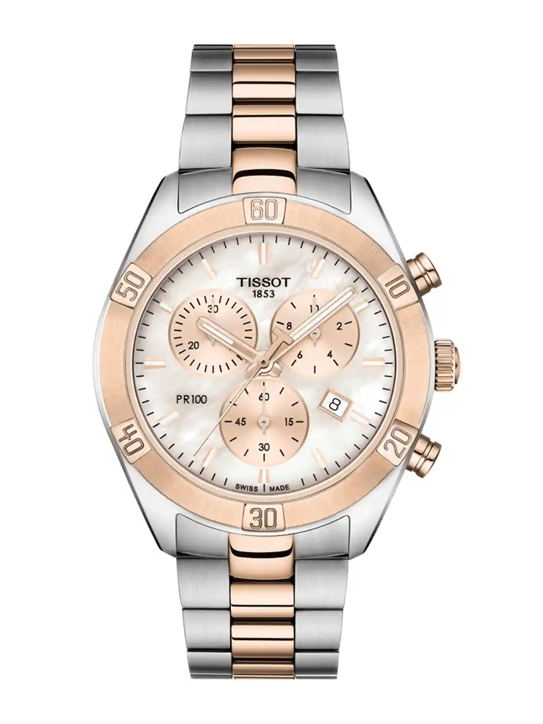 Buy TISSOT Women Rose Gold-Toned PR 100 Sport Chic Mother of Pearl