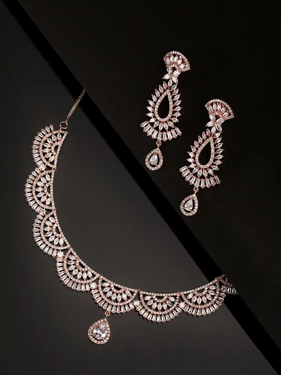 Buy Priyaasi Rose Gold-Plated CZ American Diamond Studded