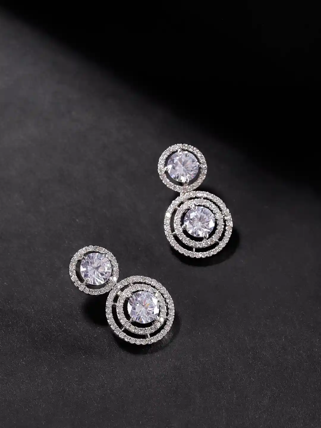 Buy Priyaasi Silver-Toned Rhodium-Plated AD-Studded Handcrafted