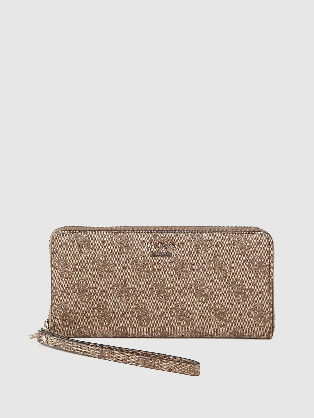 Buy GUESS Women Brown Printed Zip Around Wallet Wallets for