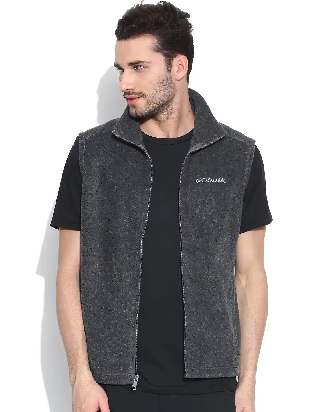 Buy Columbia Grey Melange Cathedral Peak II Sleeveless Fleece