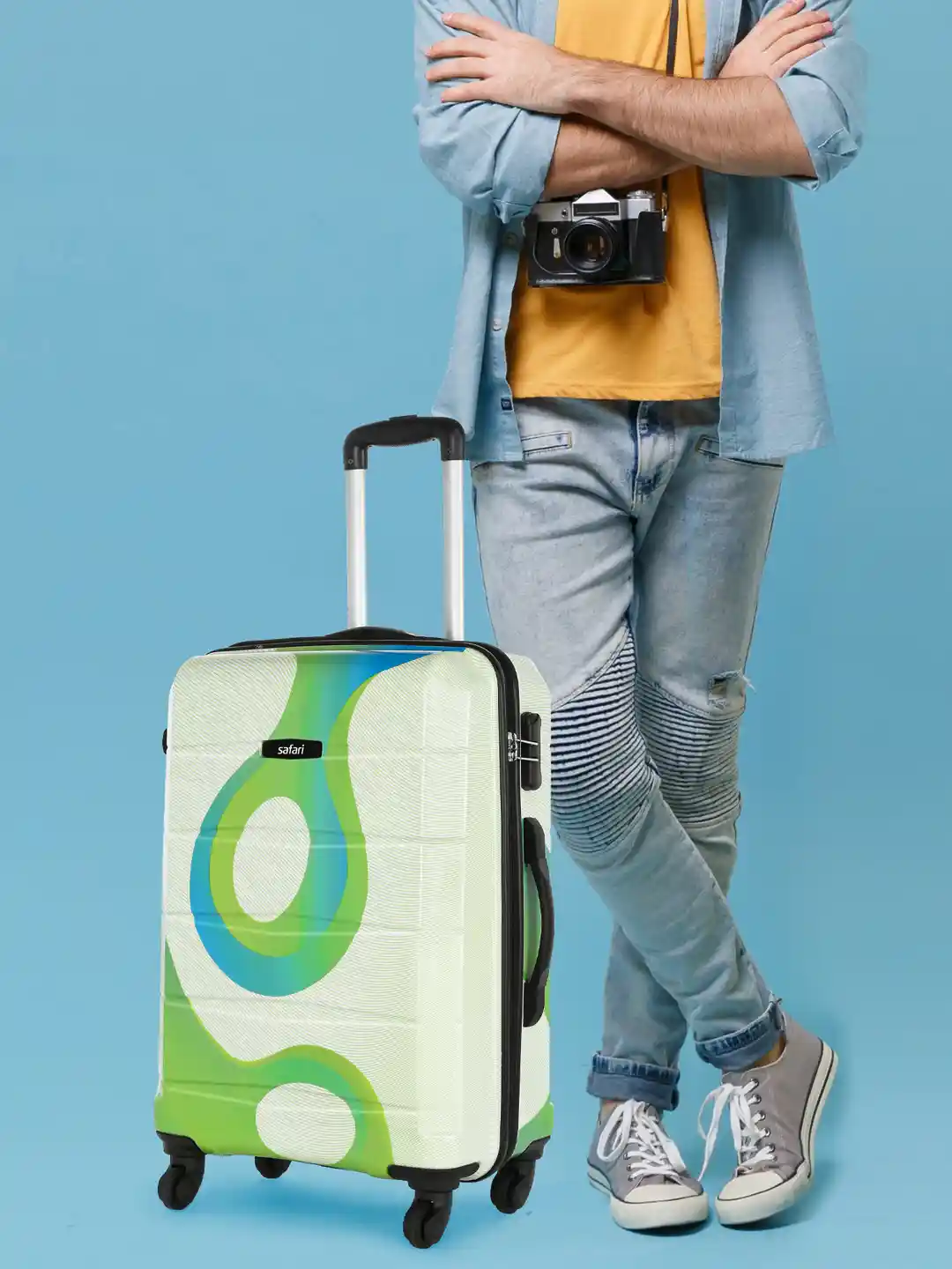 65cm Safari Trolly Suitcase Safari Tiffany Printed Poly Carbonate