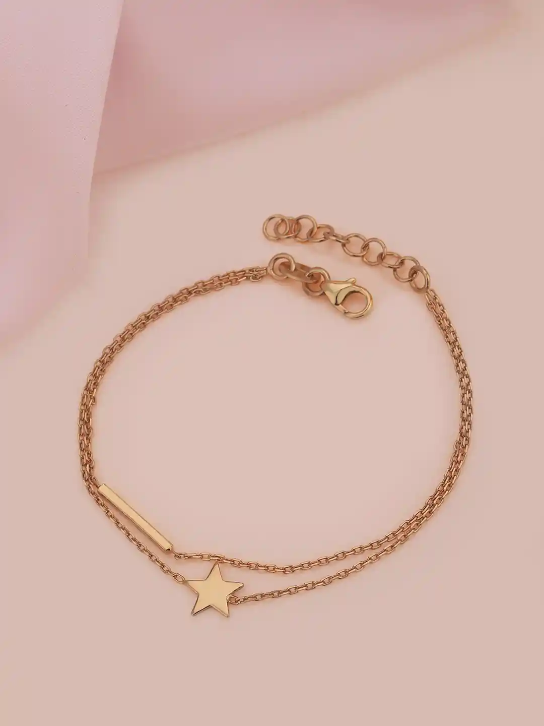 Buy Carlton London 18k Rose Gold Plated Double Chain with Star